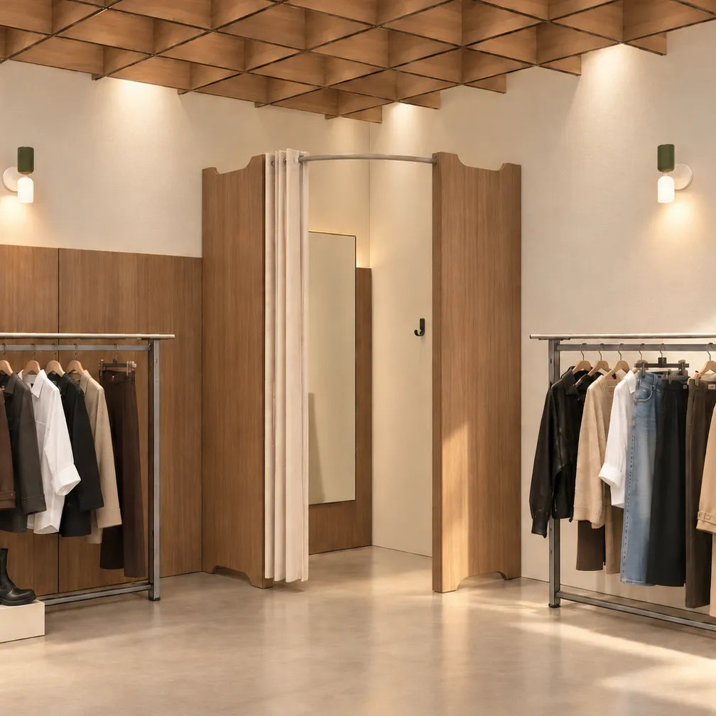 Corner fitting room Ø 120 cm