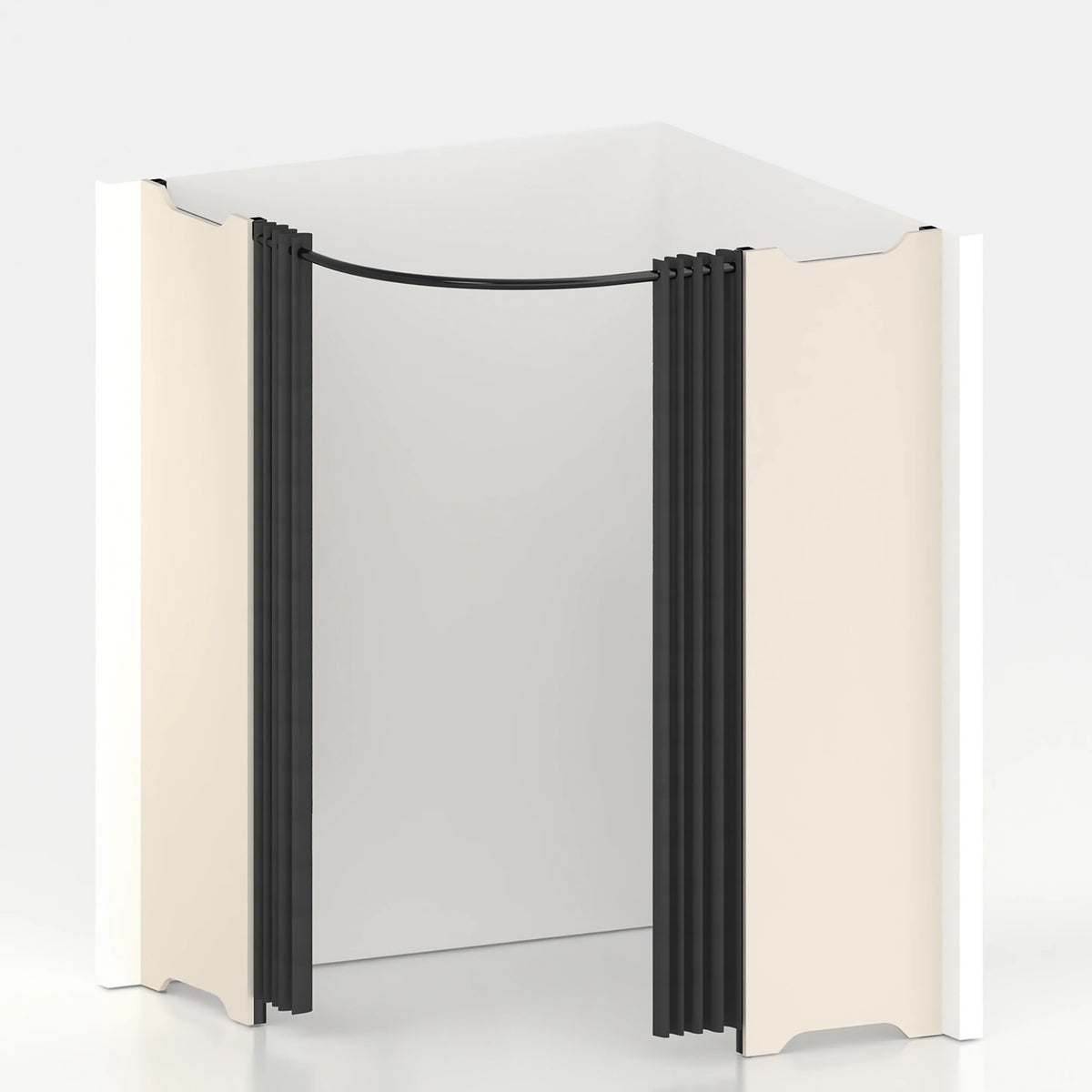 Accessible corner fitting room Ø 150 cm