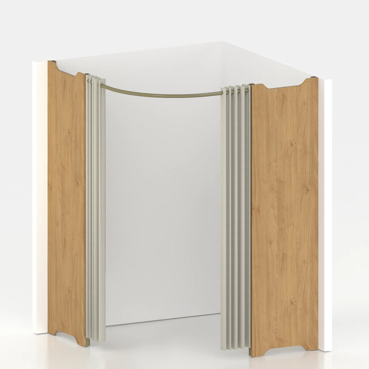 Accessible corner fitting room Ø 150 cm
