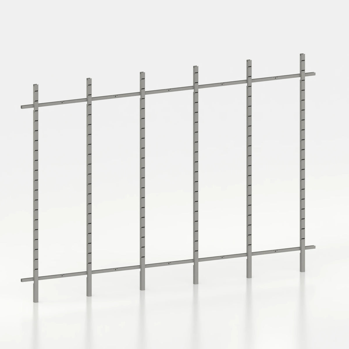 Kit d'agencement linéaire 330 cm avec montants Poto pour boutique — coloris gris