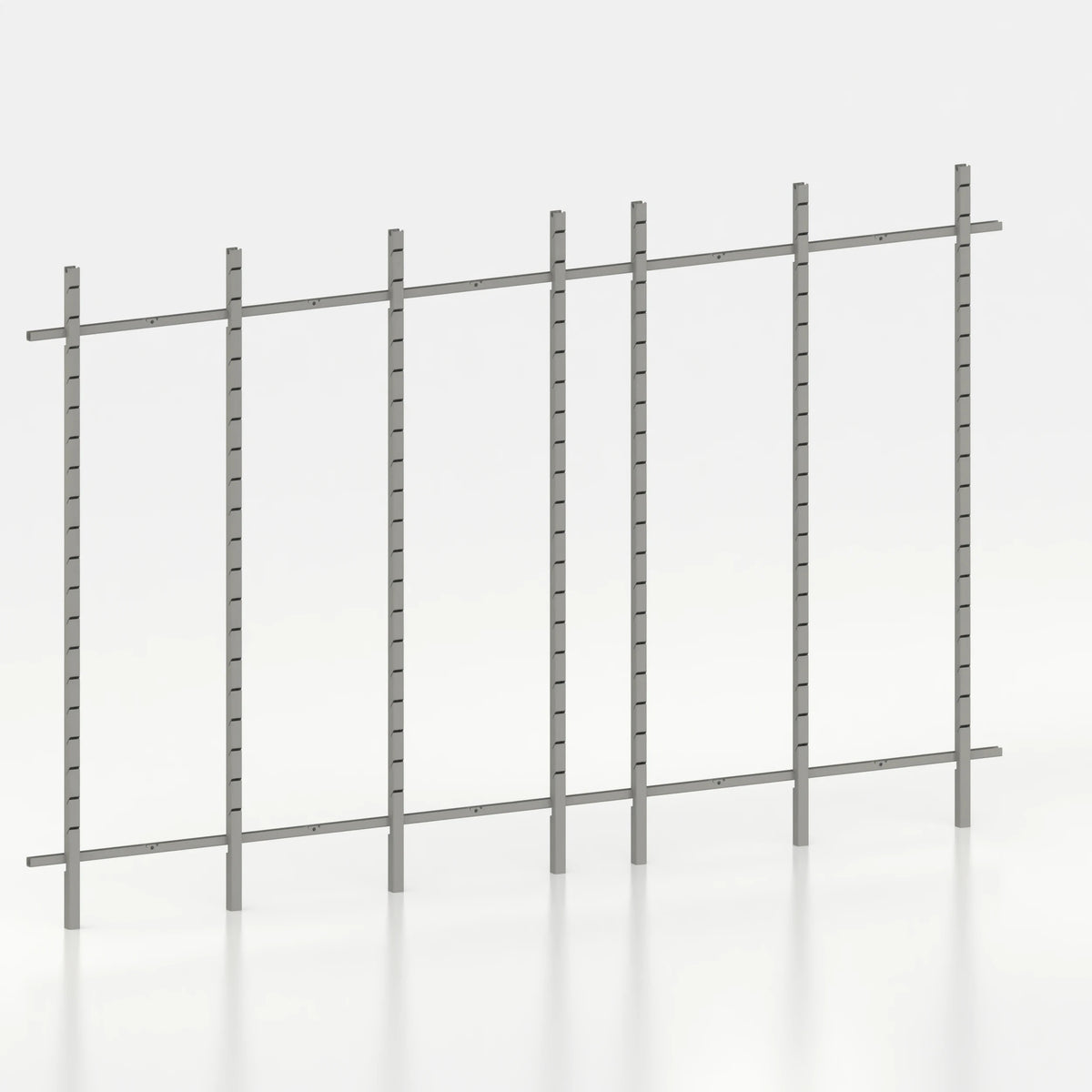Kit d'agencement linéaire 360 cm avec montants Poto pour boutique — coloris gris
