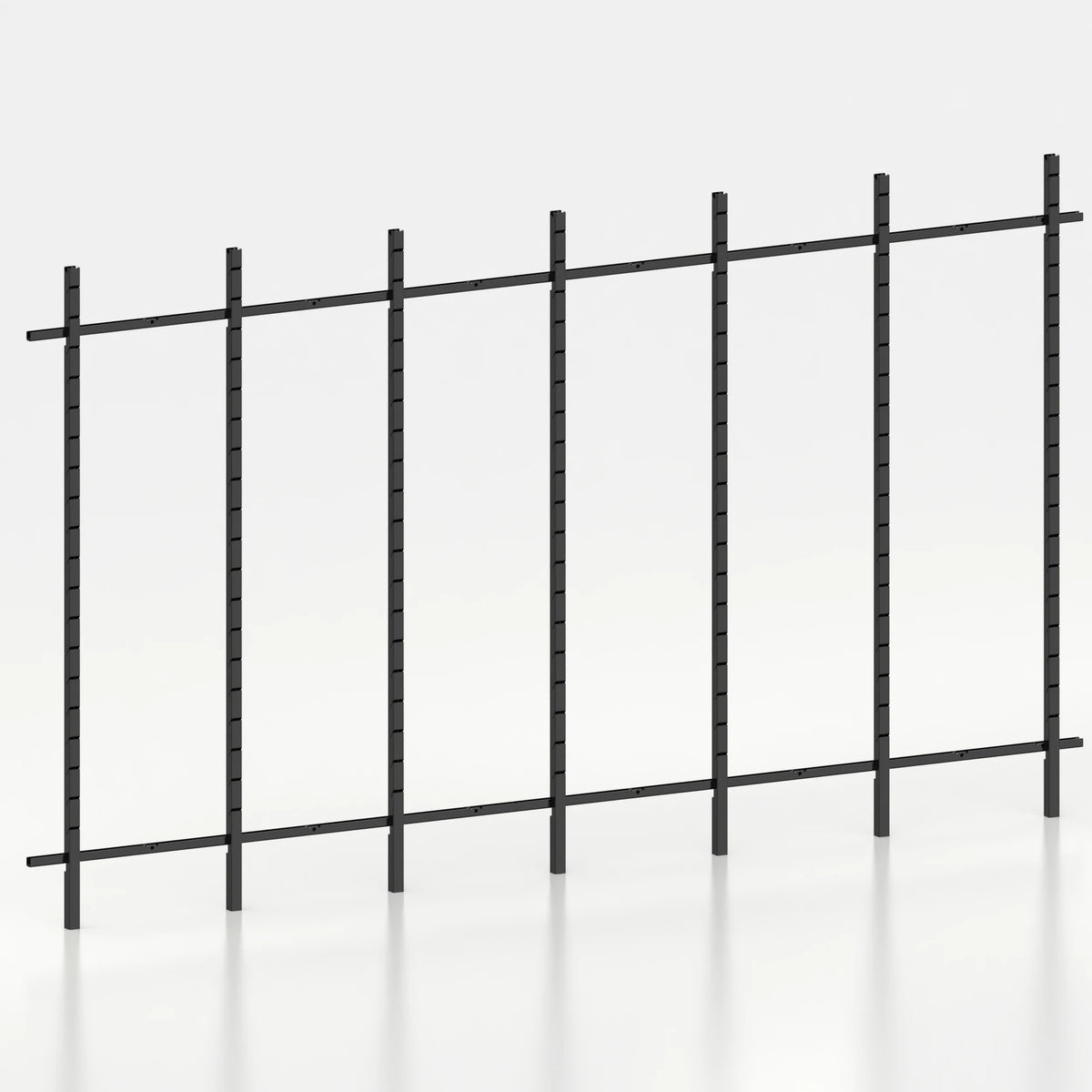 Kit d'agencement linéaire 390 cm avec montants Poto pour boutique — coloris noir