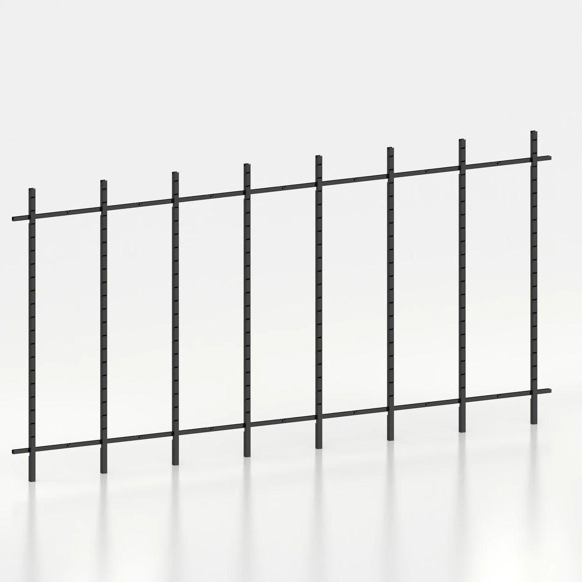 Kit d'agencement linéaire 450 cm avec montants Poto pour boutique — coloris noir