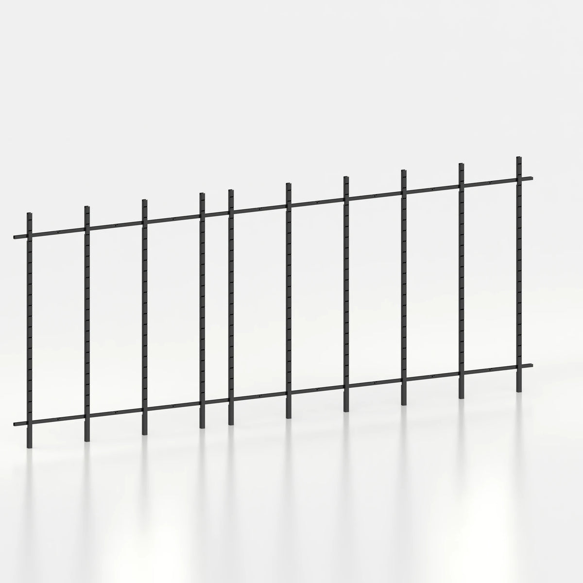 Kit d'agencement linéaire 540 cm avec montants Poto pour boutique — coloris noir