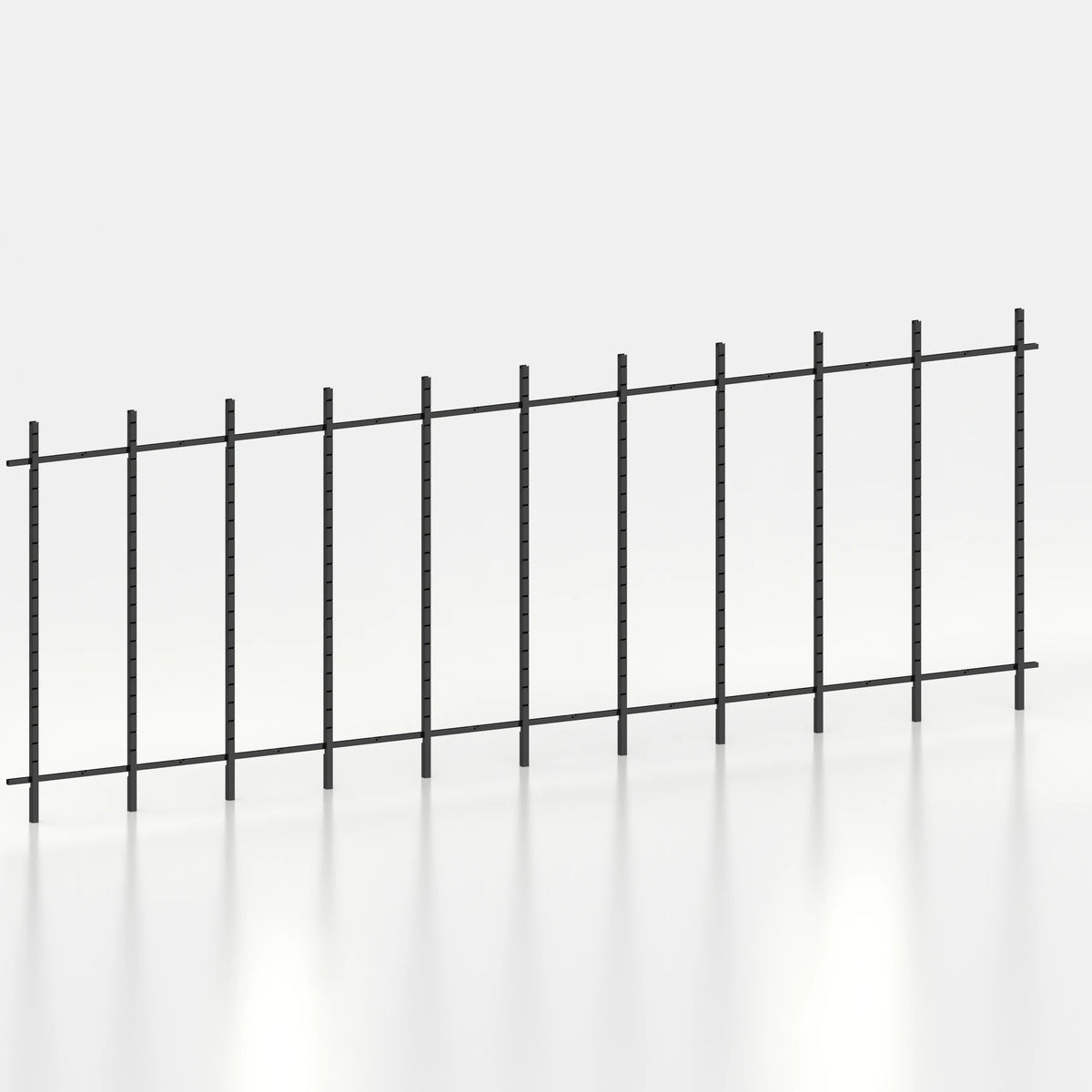 Kit d'agencement linéaire 630 cm avec montants Poto pour boutique — coloris noir