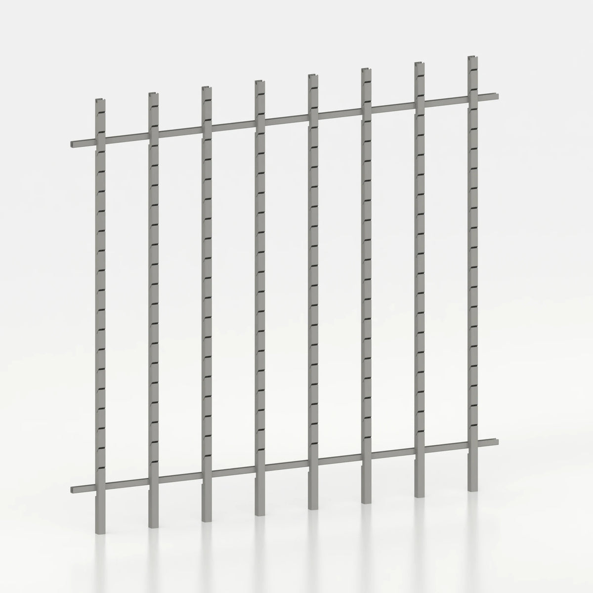 Kit d'agencement mural 240 cm avec montants Poto pour magasin — coloris gris