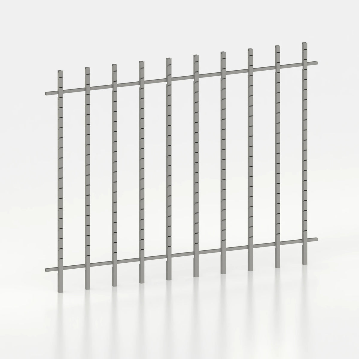 Kit d'agencement mural 300 cm avec montants Poto pour magasin — coloris gris