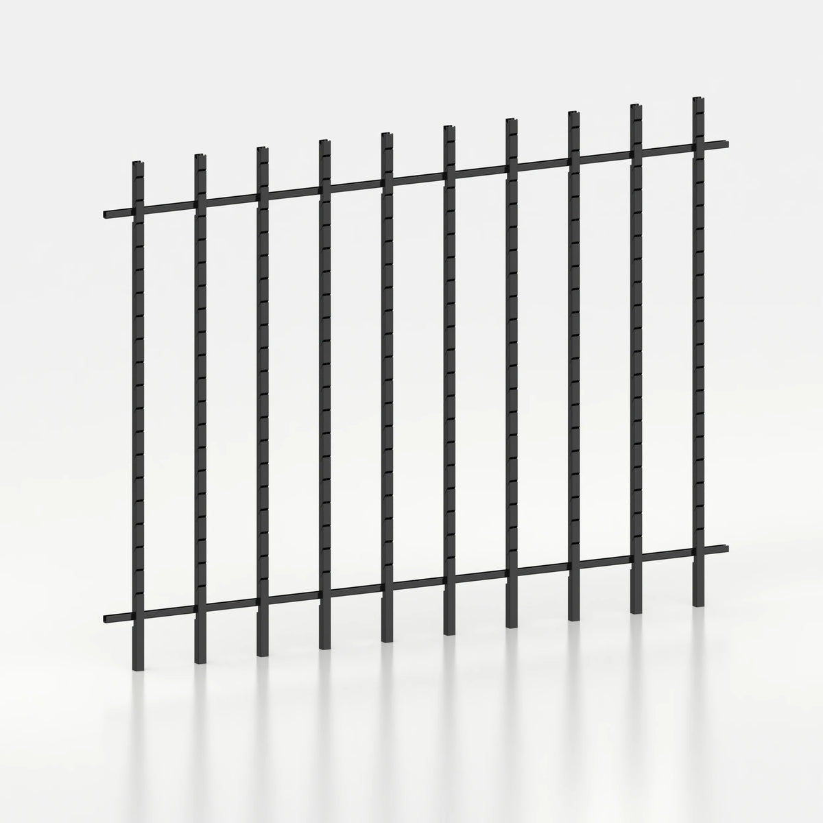 Kit d'agencement mural 300 cm avec montants Poto pour magasin — coloris noir