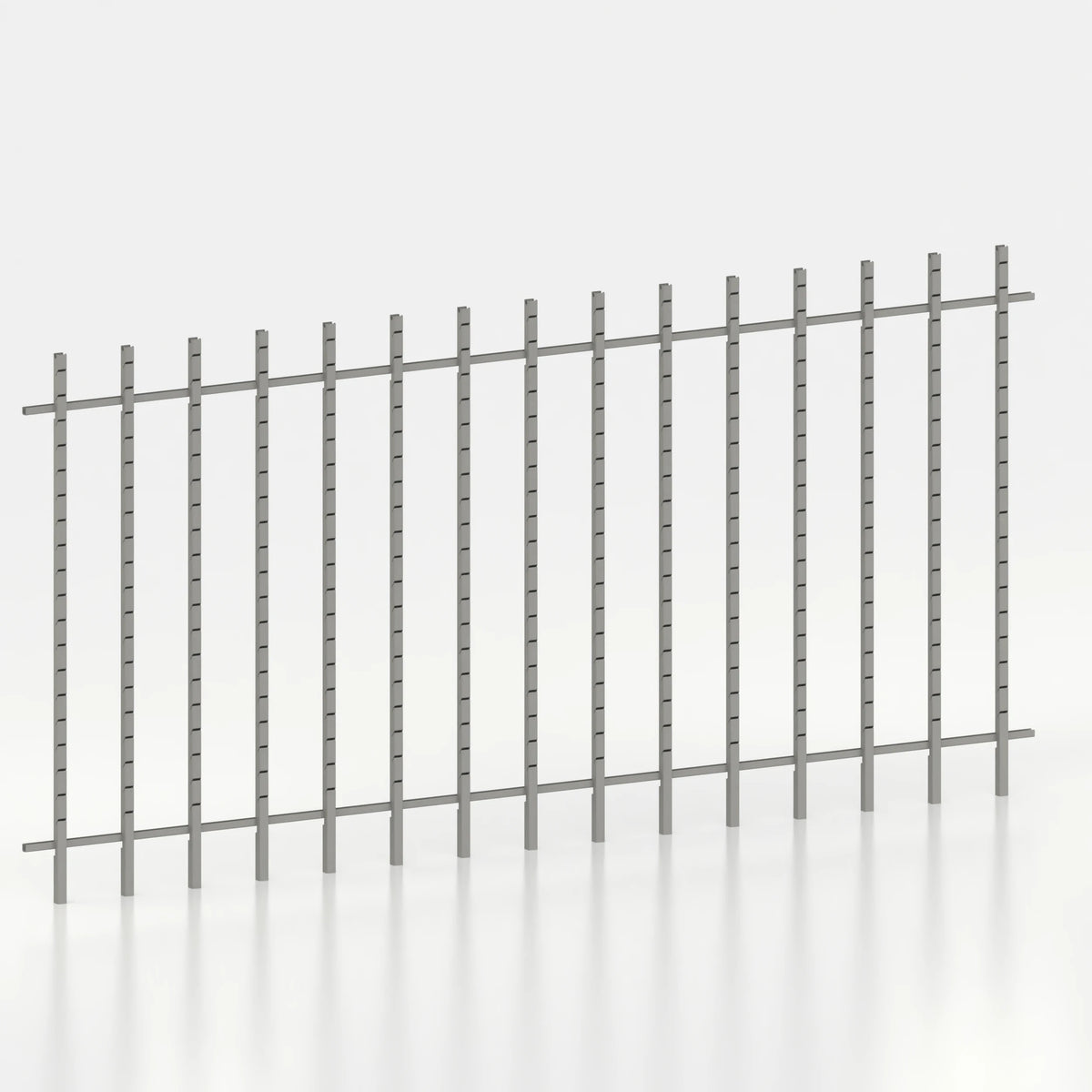 Kit d'agencement mural 450 cm avec montants Poto pour magasin — coloris gris