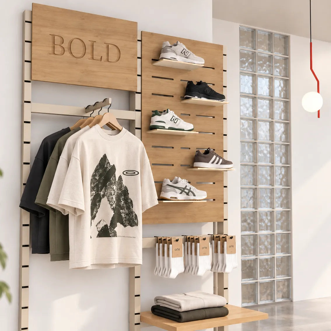 Slatwall wood panel - Half height