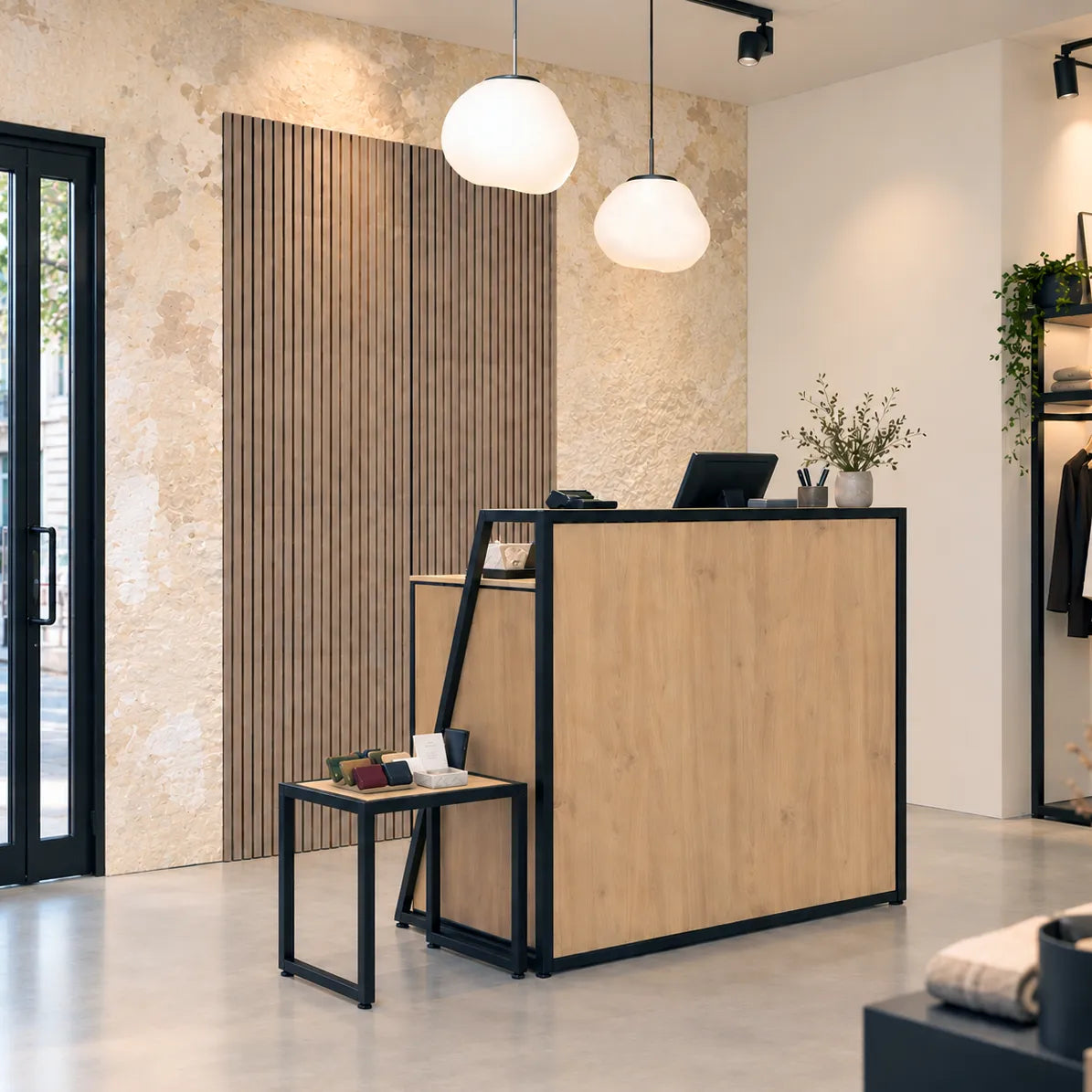 Checkout counter frame
