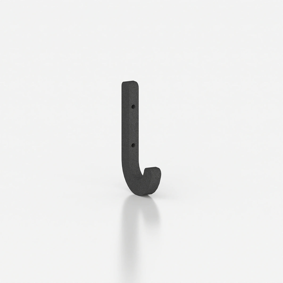 Ergonomic J-shaped wall hook
