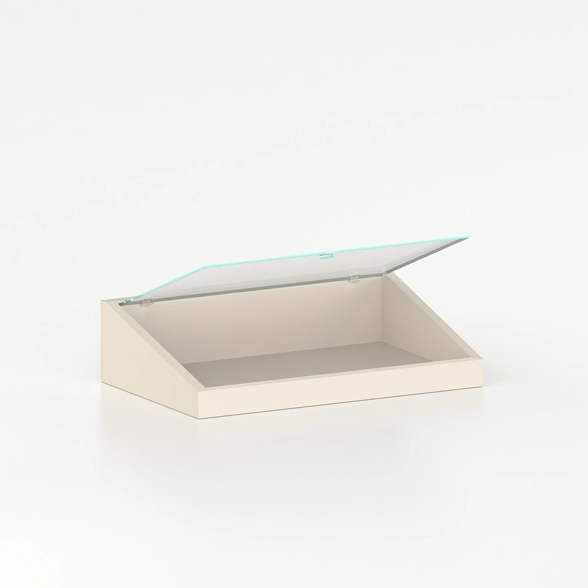 Countertop display case with glass lid