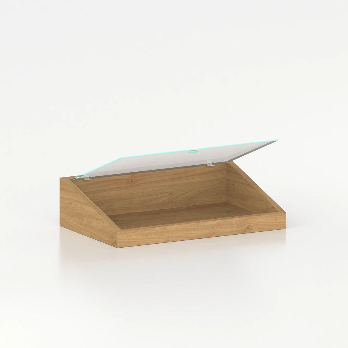 Countertop display case with glass lid