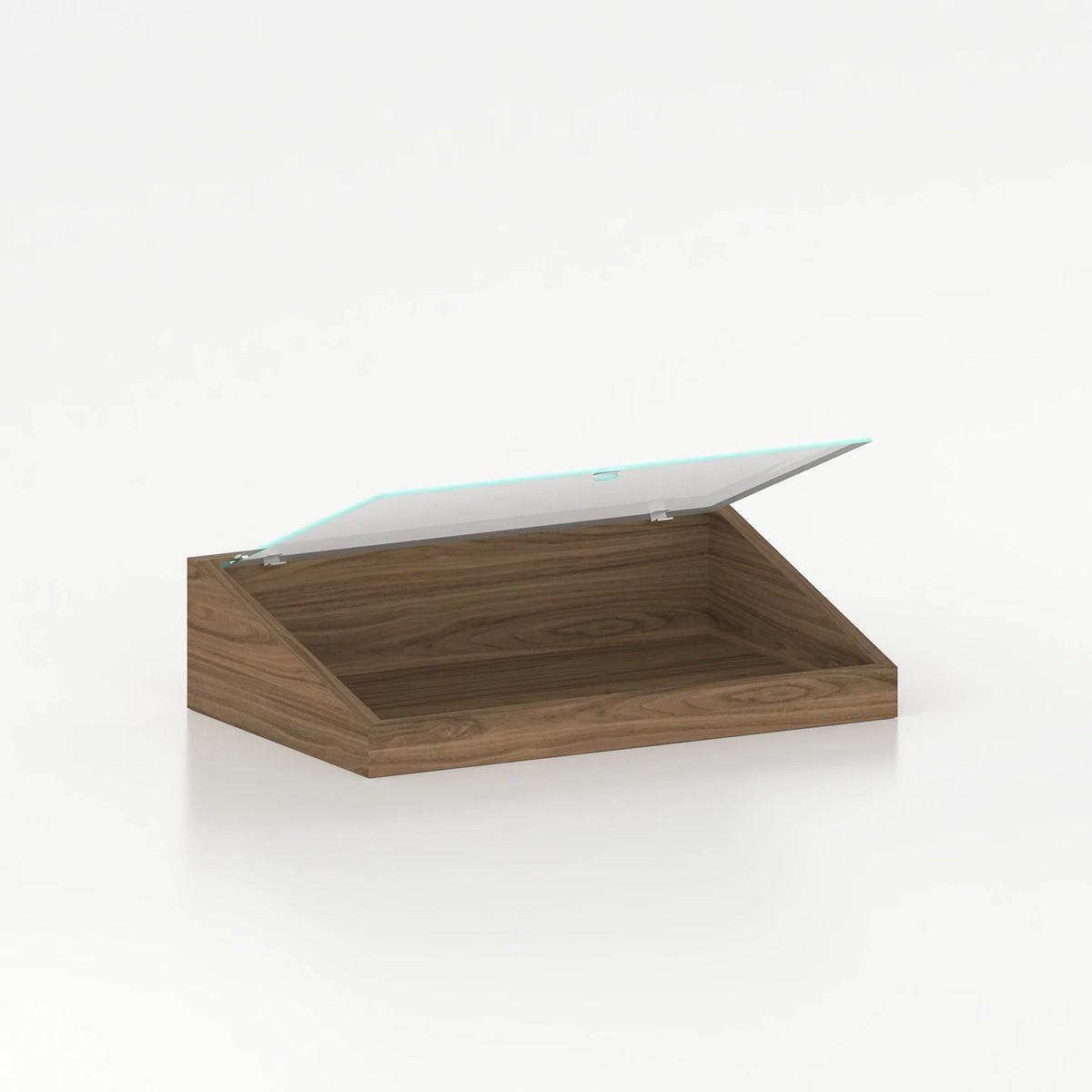 Countertop display case with glass lid