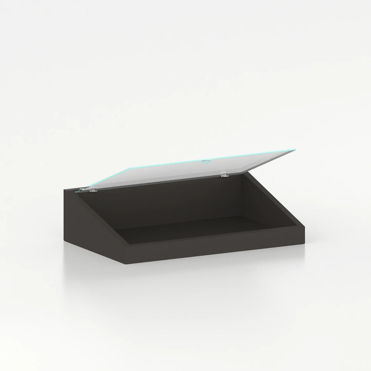 Countertop display case with glass lid