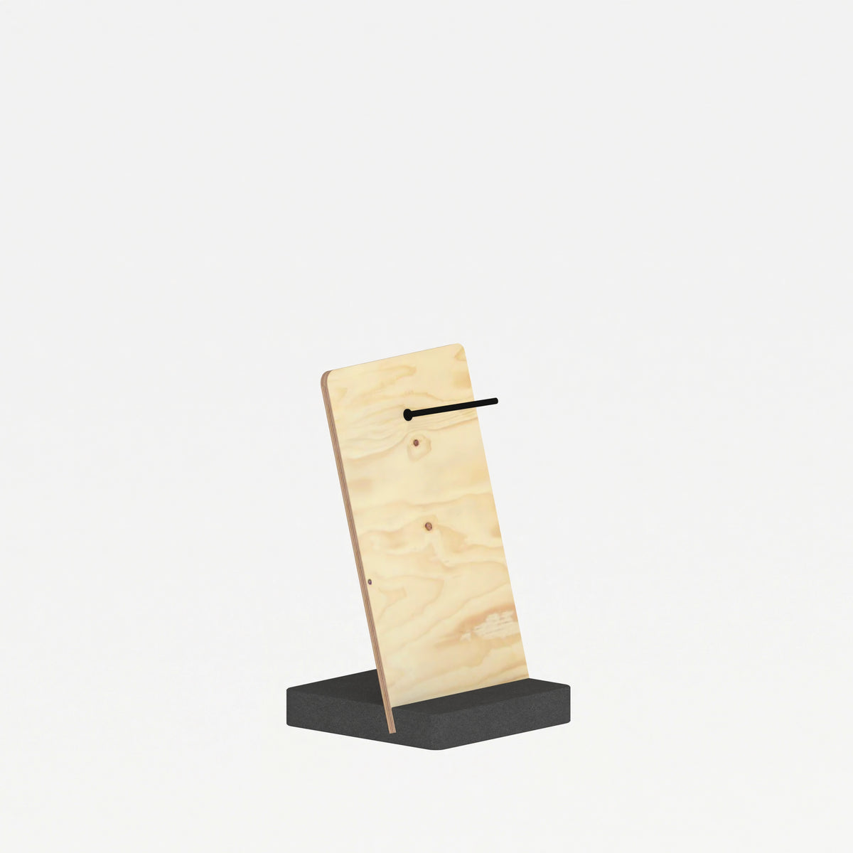 Socle de PLV de comptoir équipé d'un picot central pour maintenir un visuel.