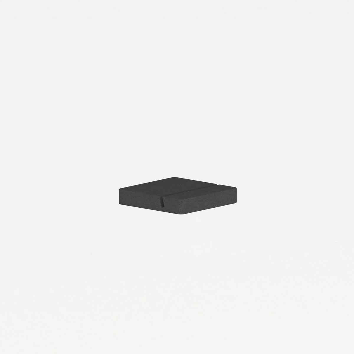 Socle de base épuré pour la présentation de PLV sur un comptoir de caisse.