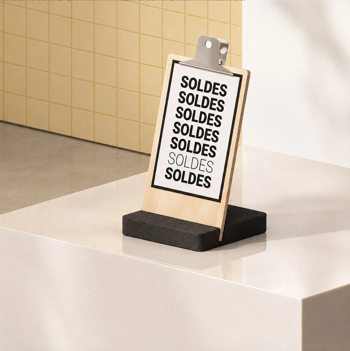 Wooden base sign holder