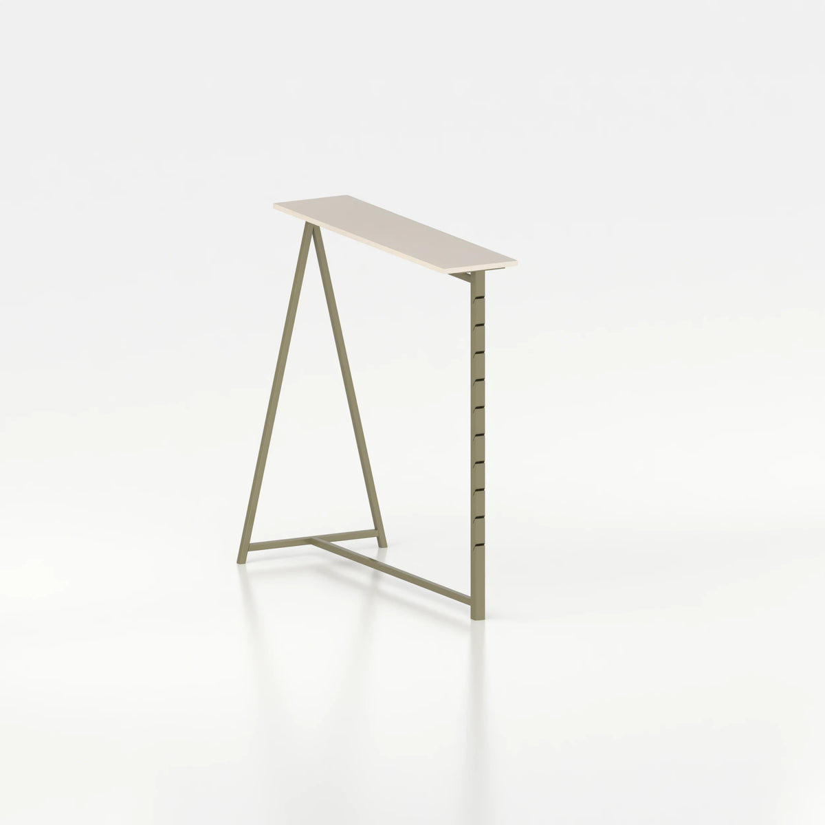 Présentoir penderie pour îlot central concept store — bois beige et coloris vert