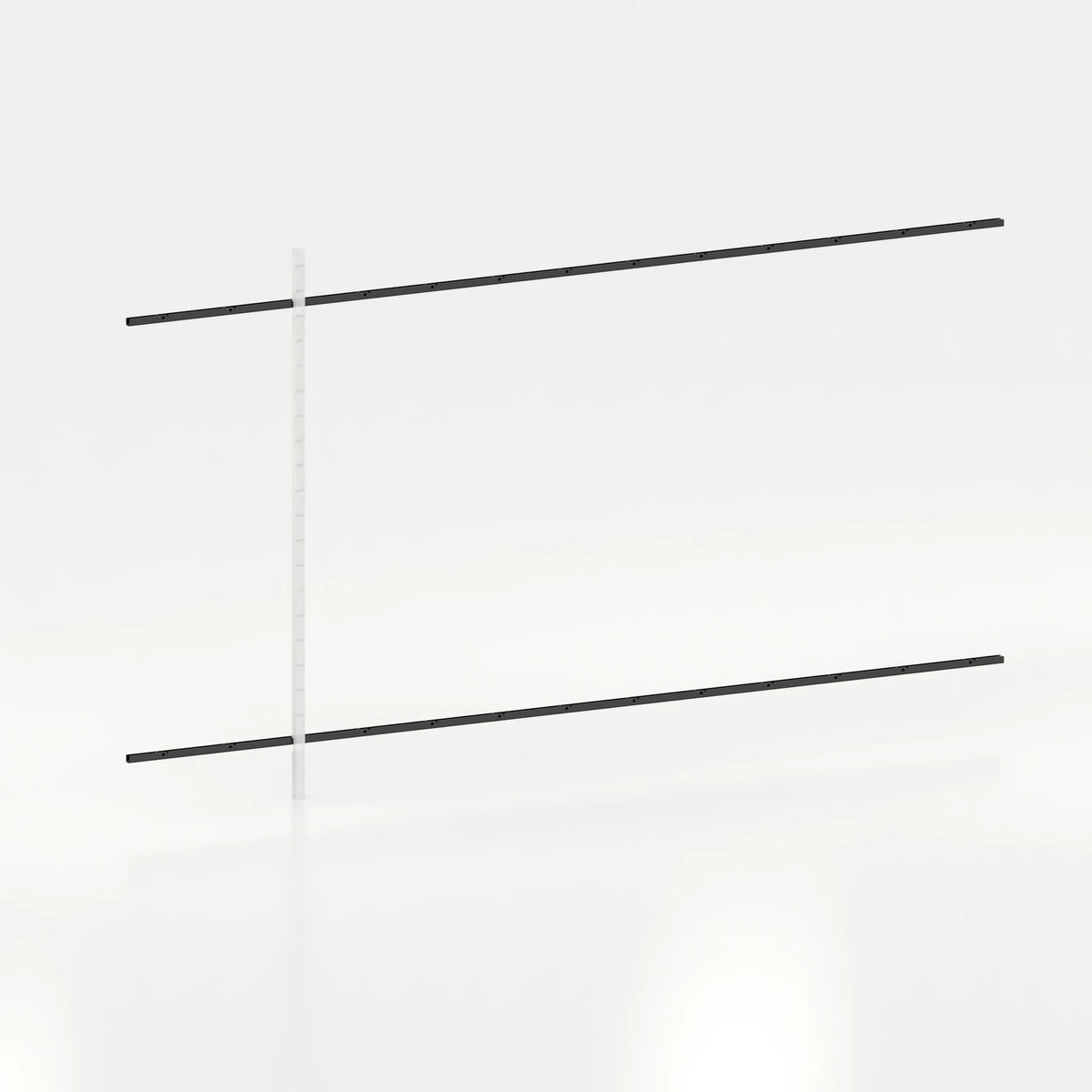 Rail mural d'agencement avec lisses de 390 cm showroom — coloris noir
