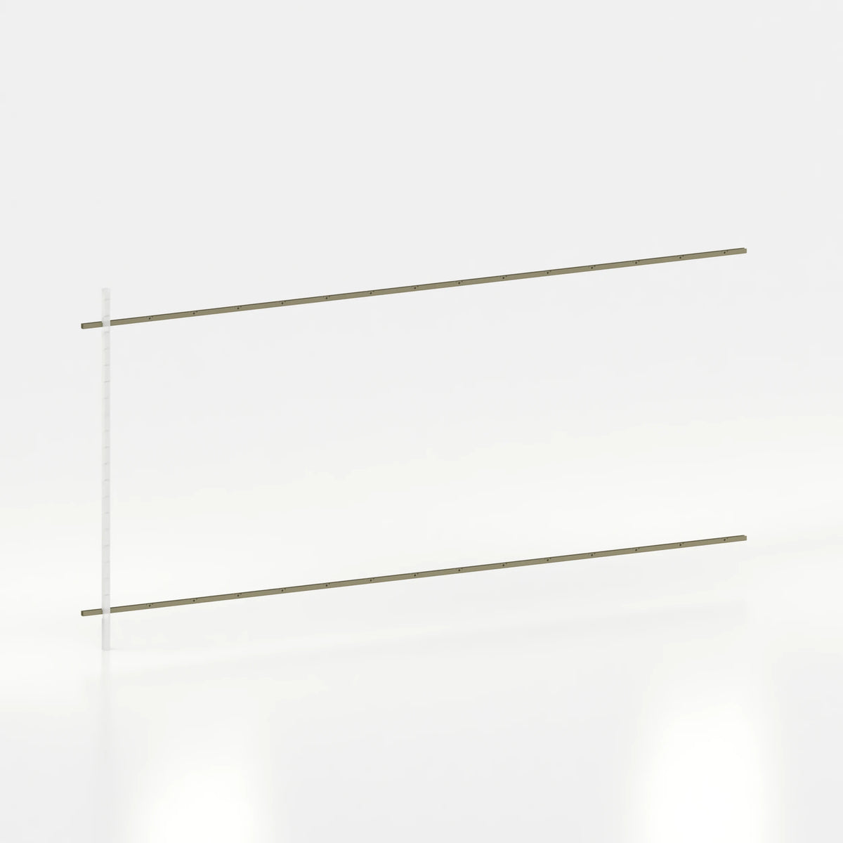 Rail mural d'agencement avec lisses de 450 cm showroom — coloris kaki