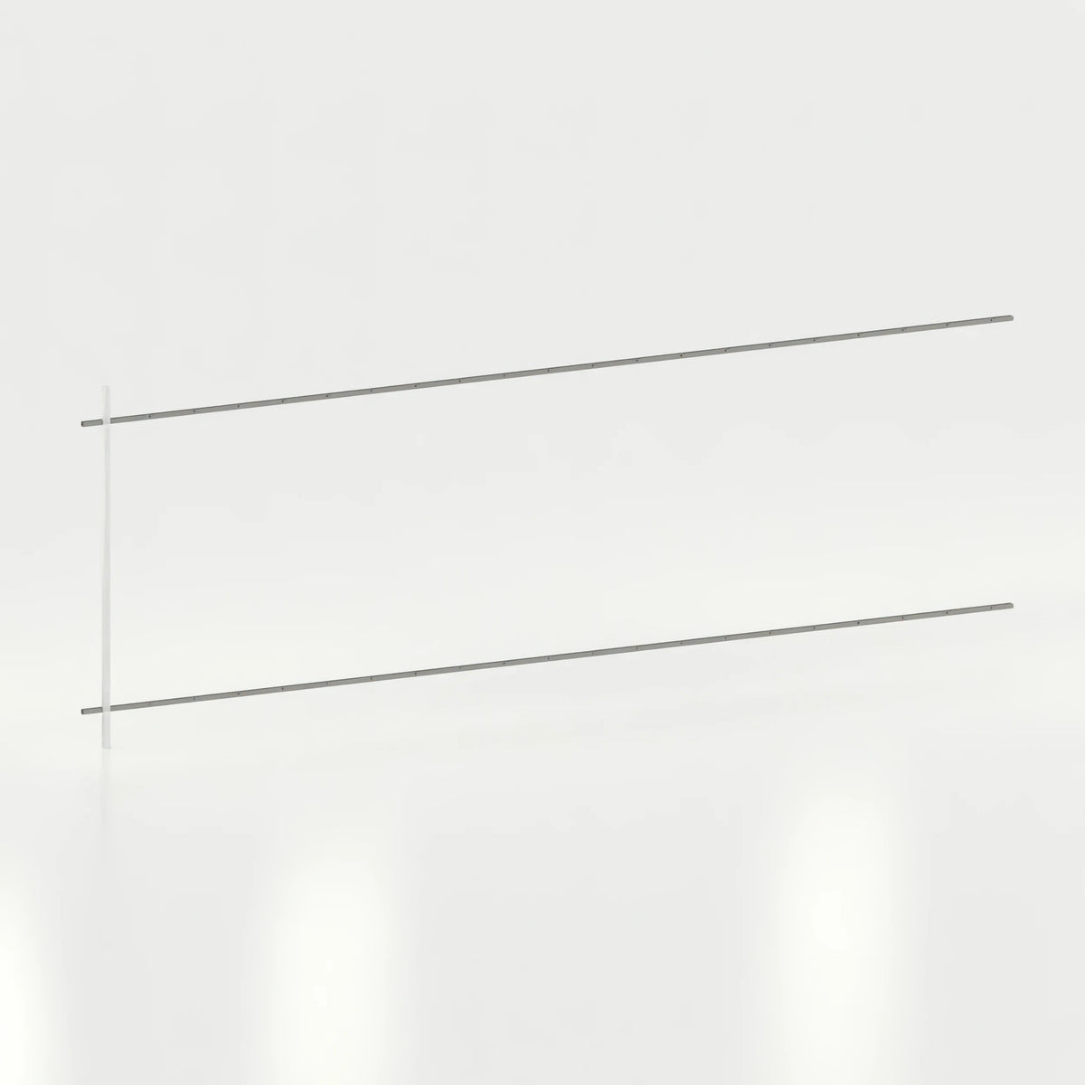 Rail mural d'agencement avec lisses de 630 cm magasin — coloris gris