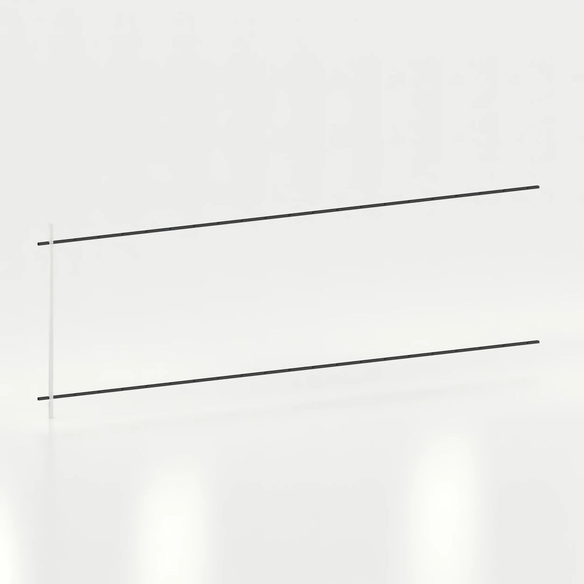 Rail mural d'agencement avec lisses de 630 cm magasin — coloris noir