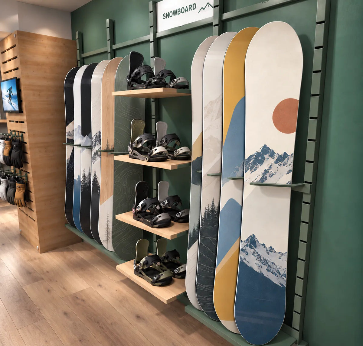 Supporto per 4 snowboard